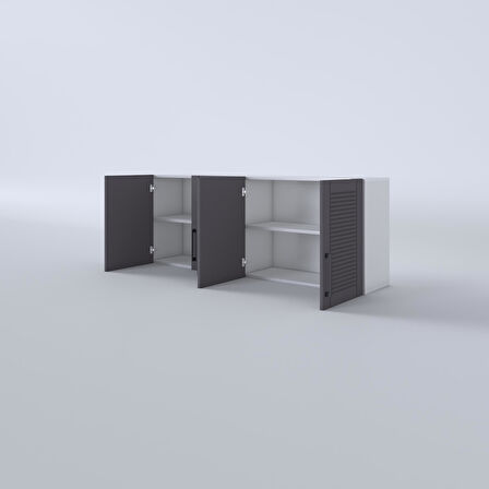 Kenzlife hazır mutfak dolabı havuç60 gri mod2 60*160*32 mebran kapak suntalam gövde