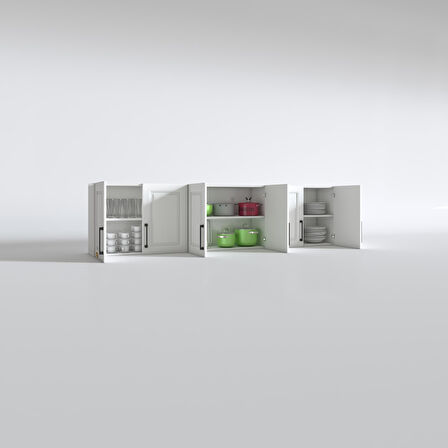 Kenzlife hazır mutfak dolabı elma60 byz mod1 60*240*32 mebran kapak suntalam gövde