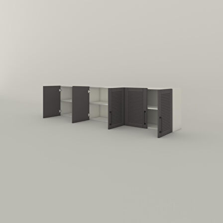 Kenzlife hazır mutfak dolabı elma60 gri mod2 60*240*32 mebran kapak suntalam gövde