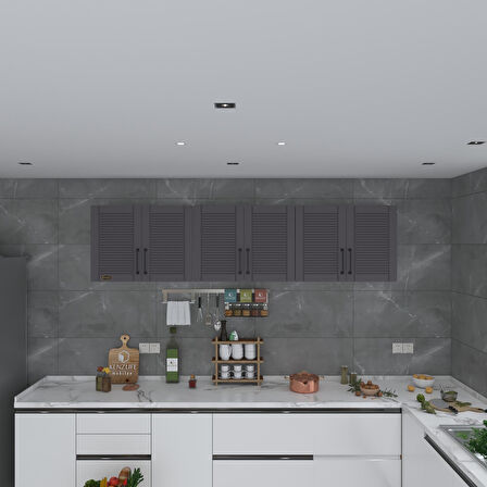 Kenzlife hazır mutfak dolabı elma90 gri mod2 90*240*32 mebran kapak suntalam gövde