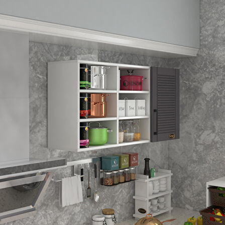Kenzlife hazır mutfak dolabı nane60 gri mod2 60*120*32 mebran kapak suntalam gövde