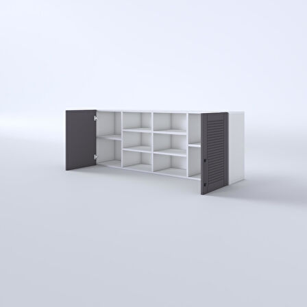 Kenzlife hazır mutfak dolabı biber60 gri mod2 60*160*32 mebran kapak suntalam gövde