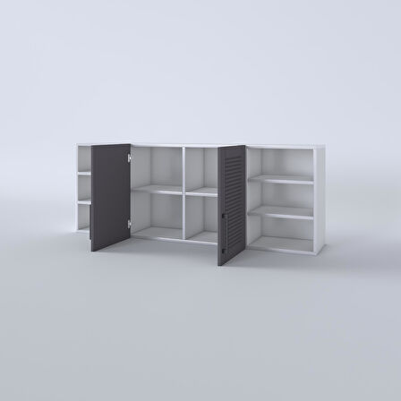 Kenzlife hazır mutfak dolabı domates60 gri mod2 60*160*32 mebran kapak suntalam gövde