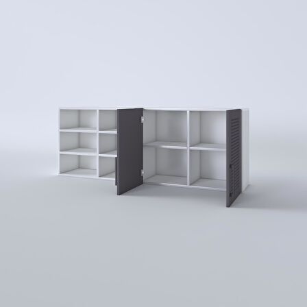 Kenzlife hazır mutfak dolabı patlıcan60 gri mod2 60*160*32 mebran kapak suntalam gövde