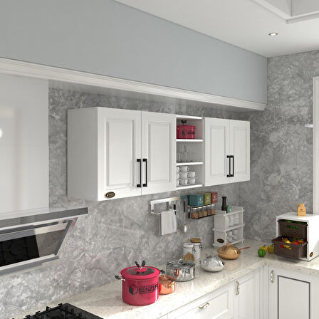 Kenzlife hazır mutfak dolabı fasulye90 byz mod1 90*200*32 mebran kapak suntalam gövde