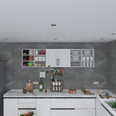 Kenzlife hazır mutfak dolabı mercimek90 byz mod1 90*240*32 mebran kapak suntalam gövde