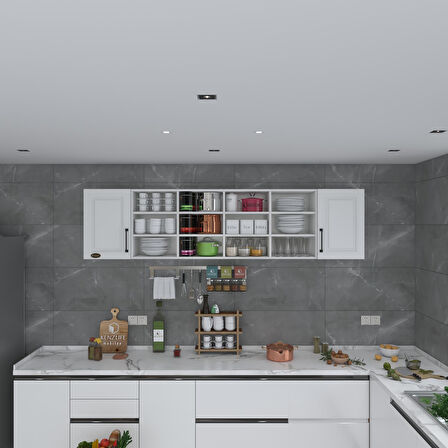 Kenzlife hazır mutfak dolabı kavun90 byz mod1 90*240*32 mebran kapak suntalam gövde