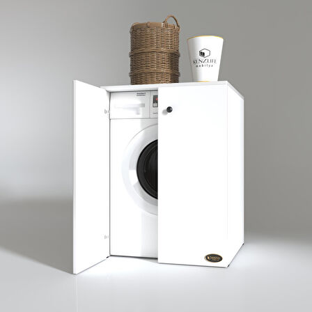 Kenzlife çamaşır&kurutma makinesi dolabı büyük boy kapaklı lubmilamdf byz 100*80*70 % 100 mdf full mdf banyo ofis kapaklı arkalıksız