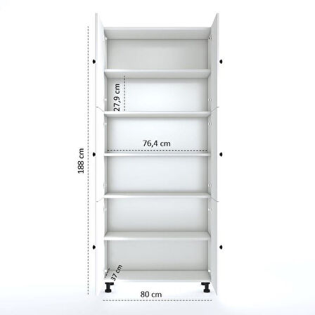 Kenzlife mutfak dolabı tahiri crdbyz 188*80*37 çok amaçlı dolap arkalıklı
