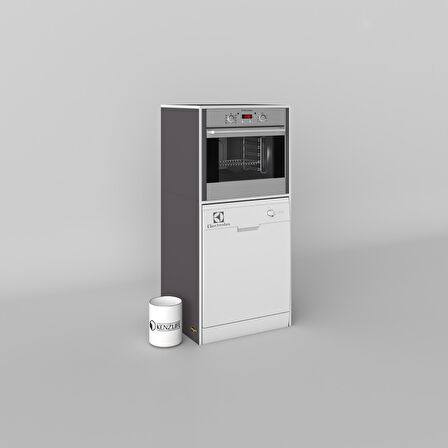 Kenzlife ankastre fırın&bulaşık makinesi dolabı botan gri 150*70*60 çamaşır makinesi 