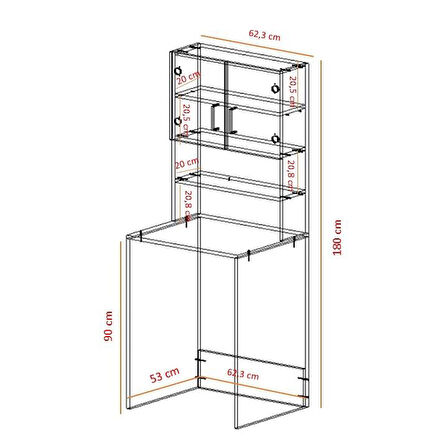 Kenzlife membran çamaşır makinesi dolabı hayzum trkbyz çitçit 180*66*55 mebran kapak suntalam gövde