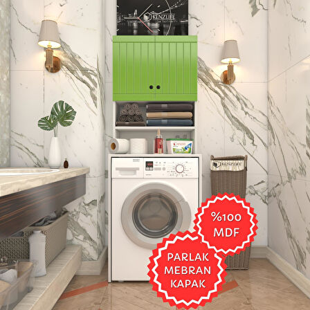 Kenzlife membran çamaşır makinesi dolabı hayzum yşlbyz çitçit 180*66*55 mebran kapak MDF gövde