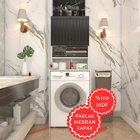 Kenzlife membran çamaşır makinesi dolabı hayzum syhbyz çitçit 180*66*55 mebran kapak MDF gövde