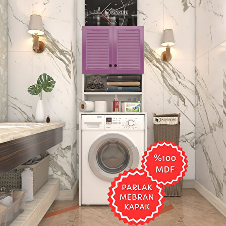 Kenzlife membran çamaşır makinesi dolabı hayzum llabyz panjur 180*66*55 mebran kapak MDF gövde