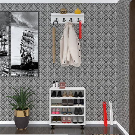 Kenzlife ayakkabılık başmak4 byz 68*060*30 kapaksız 4 raflı 12 çift ayakkabı kapasitesi