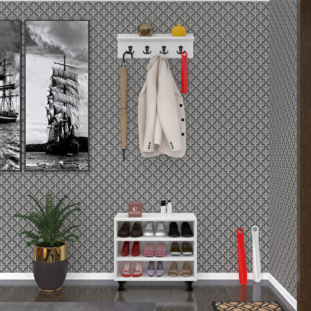 Kenzlife ayakkabılık cimcime3 gribyz 53*060*32 kapaklı 3 raflı 9 çift ayakkabı kapasitesi