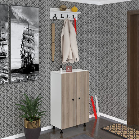 Kenzlife ayakkabılık cimcime6 crdbyz 98*060*32 kapaklı 6 raflı 18 çift ayakkabı kapasitesi