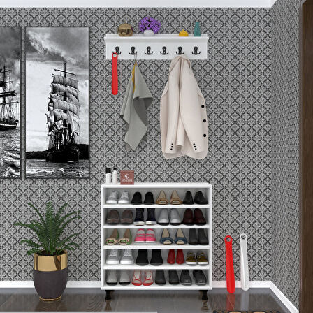 Kenzlife ayakkabılık çapula5 byz 83*080*30 kapaksız 5 raflı 20 çift ayakkabı kapasitesi