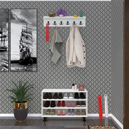 Kenzlife ayakkabılık galoş3 cvzbyz 53*080*32 kapaklı 3 raflı 12 çift ayakkabı kapasitesi