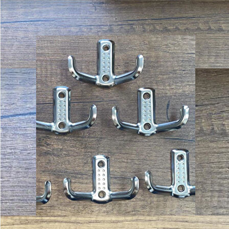 Kenzlife askılık tokadi mat beyaz renk suntalam 8 adet metal krom renk portmanto 