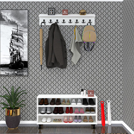 Kenzlife ayakkabılık fotin3 byz 53*100*30 kapaksız 3 raflı 15 çift ayakkabı kapasitesi