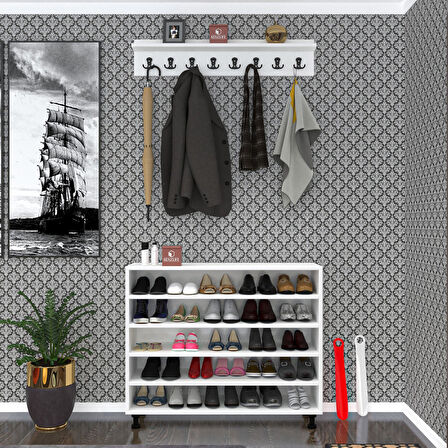 Kenzlife ayakkabılık merkub5 crdbyz 83*100*32 kapaklı 5 raflı 25 çift ayakkabı kapasitesi