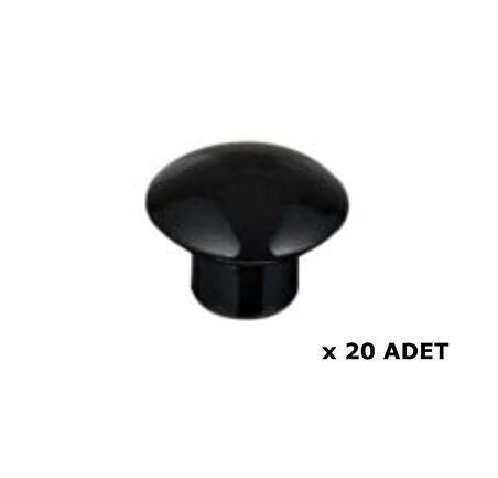 Kenzlife mobilya kulpu düğme kulp siyah plastik dolap kulbu 20 adet kulp