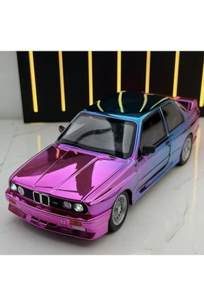 1988 BMW 3 SERIES M3 Parlak Mor (E30) BMW M3 WARSTEINER DİECAST ARABA BMW E30 MODEL