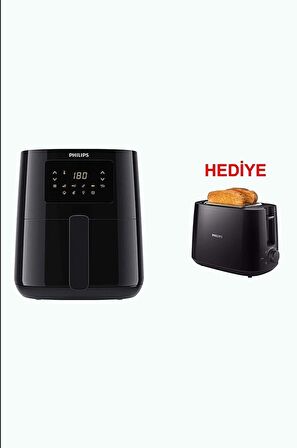 Airfryer L Yeni Nesil Geniş Hazneli Yağsız Hava Fritözü + Ekmek Kızartma Makinesi Hediye