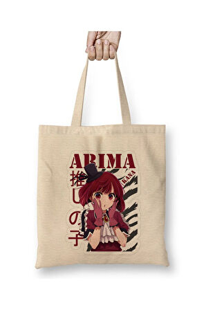 Kana Arima Oshi no Ko Oşi No Ko Beyaz Bez Çanta Uzun Saplı Alışveriş Çantası Plaj Çantası