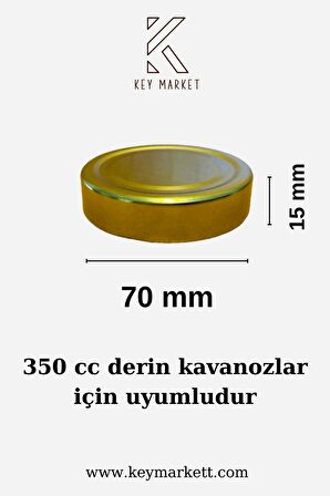  Twıst-Of20 Adet 70 mm Yarım Etek Gold Cam Kavanoz Kapağı (20li)