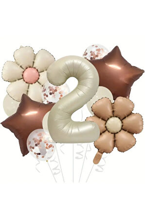 32-İnç Sevimli Papatya Folyo Balon Seti, Karışık Renkler,