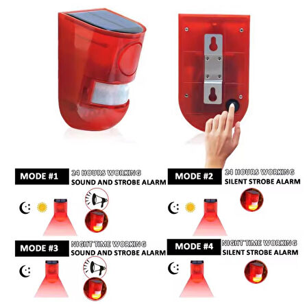  Sesli̇ Hayvan Kovucu Alarm Ci̇hazi Solar Panelli̇ Hareket Sensörlü