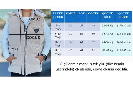 Erkek Çocuk Çıtçıt Kapüşonlu Nova Kumaş Şişme Yelek YLK3026