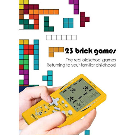 Ozmik Tuğla Oyun Konsolu 23 Bulmaca Oyunu Dahili, 3.5 inç LCD Mini Taşınabilir Atari
