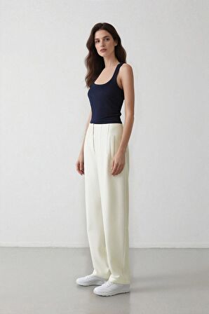 Crop Klasik Kumaş Pantolon Carrot Fit Fermuarlı Yüksek Bel Basic Düz Dar Paça