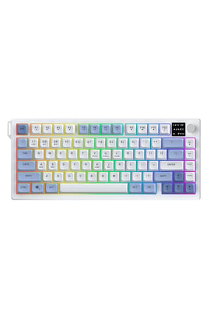 AF82 RGB Membran Kablosuz Oyuncu Klavyesi-4000 Mah Batarya-Ekranlı-Mavi