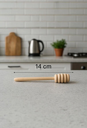 14 cm Ahşap Bal Kaşığı Tekli Bal Servis Aparatı
