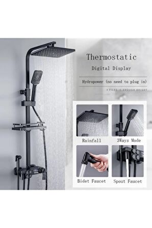 Banyo Bataryası Duş Seti Dijital Yeni Model Bideli Termostatlı Ithal 7 Yıl Garantili