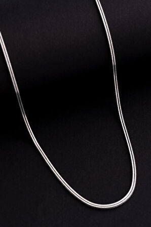 Erkek Gümüş Kolye - 2 mm Kare Singapur Zincir Gümüş Kolye