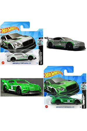 Hot Wheels - 2018 Bentley Continental Gt3 Gri & Yeşil 2 Araç Set (1:64)