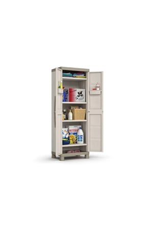 5 Zeminli Mutfak Banyo Balkon Bahçe Malzeme Dolabı Plastik Dolap Kiler 65x45x182 Cm