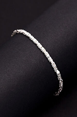 Parlak Kral 4.5 Mm Erkek Gümüş Bileklik