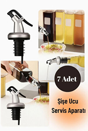 Şişe Ucu Başlık Seti – 5’li Yağ ve Sos Dökme Aparatı