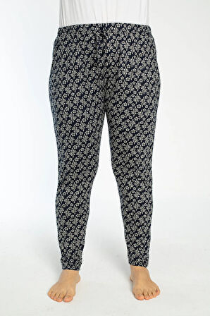 Büyük Beden Cepli Viskon Yazlık Kadın Pijama Altı Tek Alt y19