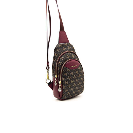 Silver Polo  Kadın Bel Çantası 959-43672 SILVER POLO FREEBAG M178 KAHVE SARI-MAT BORDO