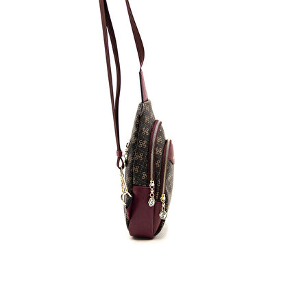 Silver Polo  Kadın Bel Çantası 959-43672 SILVER POLO FREEBAG M178 KAHVE SARI-MAT BORDO