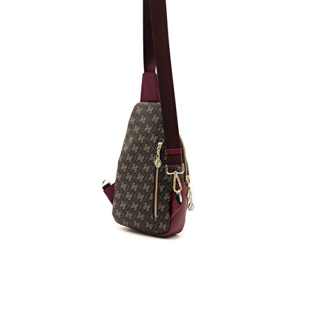 Silver Polo  Kadın Bel Çantası 959-43672 SILVER POLO FREEBAG M178 KAHVE SARI-MAT BORDO