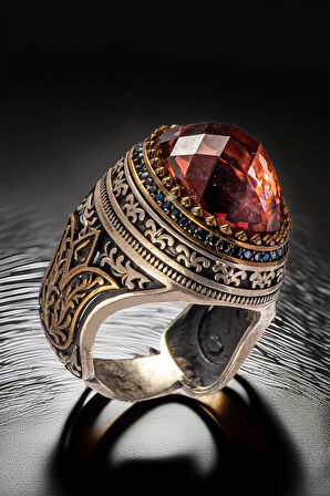 Erkek Zultanit Taşlı Otantik Model Gümüş Yüzük