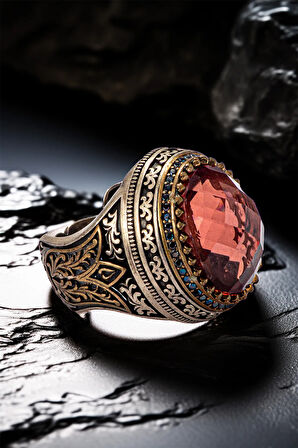 Erkek Zultanit Taşlı Otantik Model Gümüş Yüzük